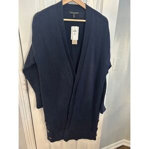 Banana Republic‎ Navy Blue Cotton Open Cardigan Sweater Petite Medium NWT